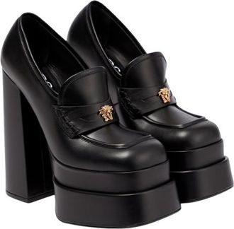 Versace Black Platform Loafers Size 41