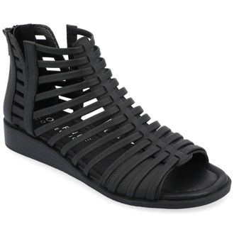 Journee Collection Women & apos;s Delilah Medium and Wide Width Sliver Wedge Sandals