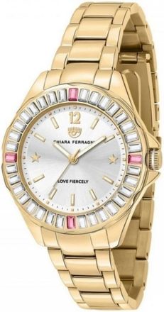 Chiara Ferragni Gouden Roestvrijstalen Quartz Horloge - Dames - Horloges - Geel - ONE Size - Accessoires