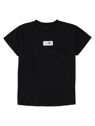 Maison Margiela Relaxed Fit Patch Detail Black Cotton T-Shirt