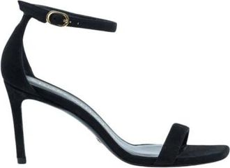 Stuart Weitzman Nunaked Straight Sandal - Dames - Sandalen met hakken - Zwart - 41 EU - Schoenen