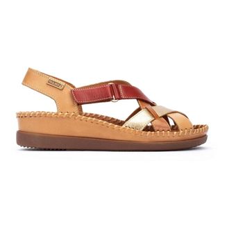Pikolinos Bruin Mix Damesandaal - Dames - Sleehakken - Bruin - 41 EU - Schoenen