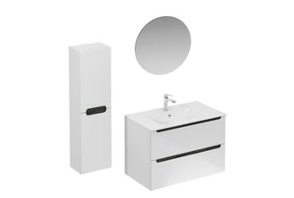 Puma Naturel - Conjunto De Ba&ntilde;o Con Lavabo Que Incluye Mezclador De Lavabo, Ca&ntilde;o Y Sif&oacute;n Stilla, Blanco Brillante (ksetstilla005)