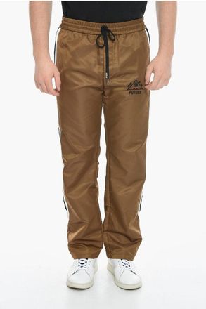 Just Don Nylon Joggers with Contrasting Side Bands size M