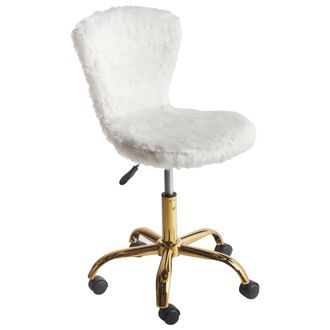 Beliani Beliani - Elegante Silla De Oficina Giratoria Con Altura Ajustable Piel Sint&eacute;tica Blanco Margate