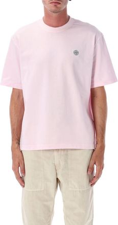 Stone Island Pink Cotton Logo T-Shirt