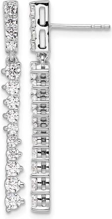 Diamond2Deal 14k White Gold 1 Ct Lab Grown Diamond Drop Dangle Earrings