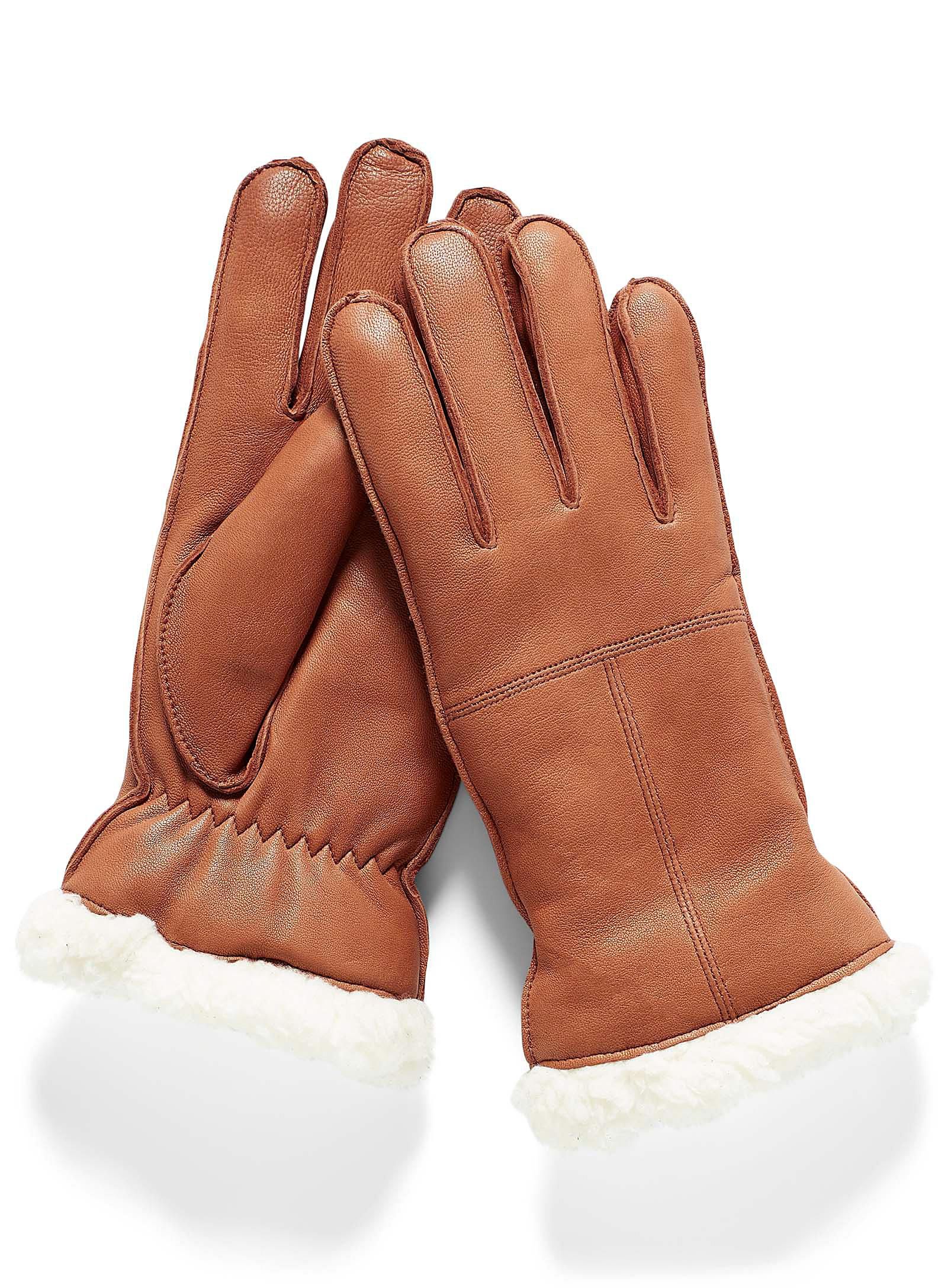 Simons Womens Braided detail smooth-leather long gloves from
