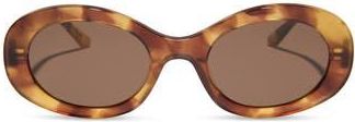 DIFF Eyewear Lainey 52mm Oval Sunglasses in Brown Fleur /Brown at Nordstrom Rack