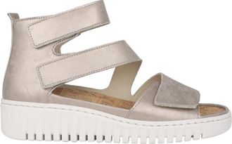 Waldl&auml;ufer Zilveren Damesandaal met Brede Pasvorm - Dames - Sleehakken - Grijs - 41 1/2 EU - Schoenen