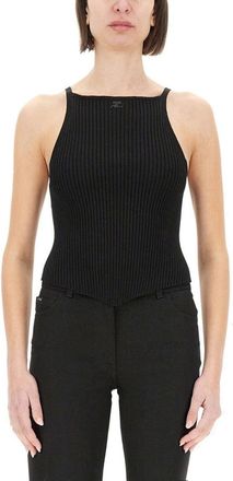 Courrèges Fitted Ribbed Tank Top With High Neckline