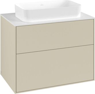 Villeroy & Boch Finion, Mueble Bajo Lavabo, 800 X 603 X 501 Mm, Angular, Sin Orificio Para Grifer&iacute;a, Modelo Suspendido, En Madera, Lacado Blanco Mate