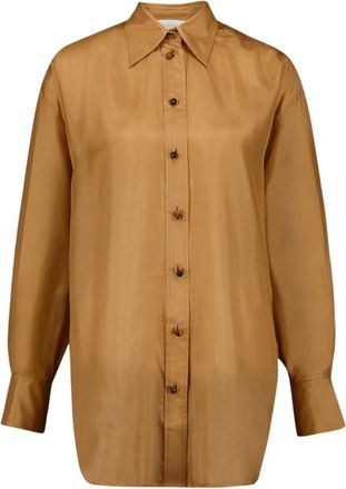 Zimmermann August Relaxed Silk Shirt - Dames - Overhemden - Bruin - XS - Overhemden