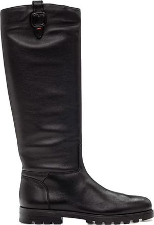 Santoni Hoge hak laars - Dames - Hoge Laarzen - Zwart - 35 EU - Leer - Schoenen