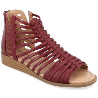 Journee Collection Women & apos;s Delilah Medium and Wide Width Sliver Wedge Sandals