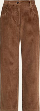 Brunello Cucinelli Mid-Rise Corduroy Straight-Leg Pants
