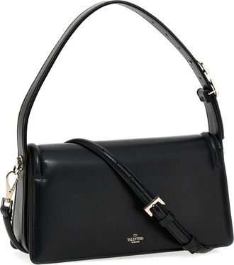 Valentino Garavani Womens Black Leather Shoulder Bag