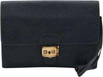 Herm&egrave;s Pre-owned Pochette Jet Fjord Leather Clutch Bag - - Pre-owned - Donna - Blu - ONE SIZE