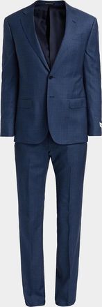 Emporio Armani Men & apos;s Micro-Plaid Wool-Blend Suit