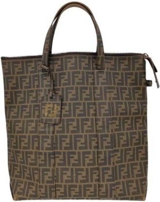 Fendi Brown Pvc Tote Bag (Pre-Owned)