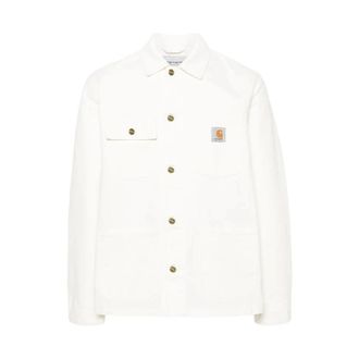 Carhartt Work in Progress Michigan Coat - Heren - Zomerjassen - Wit - S - Katoen - Jassen