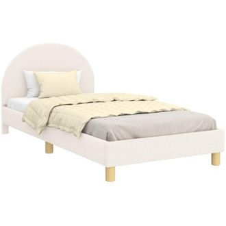 vidaXL Cama Para Ni&ntilde;os Con Cabecero Crema 80 X 200 Cm Tela De Oveja Vidaxl