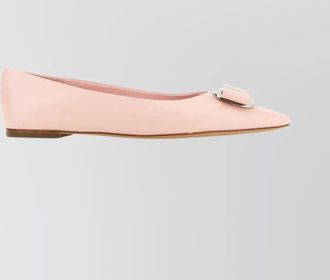 Ferragamo leather ballerinas with buckle and logoed bow