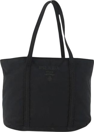 Prada Pre-owned Tote Bags, female, Black, Size: ONE SIZE Pre-owned Vintage Tessuto Tote Bag