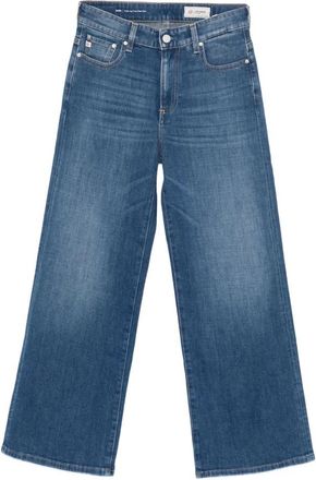 AG - Adriano Goldschmied Saige Wide Leg Crop Jeans - Dames - Loose Fit Jeans - Blauw - W25 - Katoen - Jeans