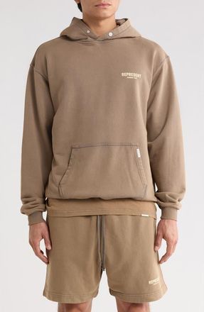 Represent Owners Club Cotton Graphic Hoodie in Almond at Nordstrom, Size Xx-Large