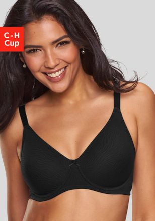 Nuance Minimizer-BH NUANCE, Damen, Gr. 100, Cup E, schwarz, Trikot, Obermaterial: 50% Polyamid, 40% Baumwolle, 10% Elasthan, BHs Minimizer-BH, mit B&uuml;gel aus 