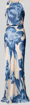 Rinascimento Rinascimento Abendkleid mit r&uuml;ckseitigem Schl&uuml;sselloch-Ausschnitt in Blau, Gr&ouml;&szlig;e XL