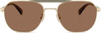 Coach pilot-frame sunglasses - men - Metal - 57 - Brown
