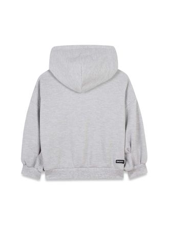DKNY Cotton-Blend Hooded Sweatshirt - Gray