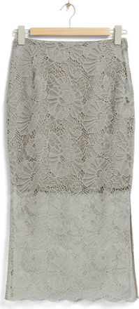 & Other Stories St Erna Lace Skirt in Grey at Nordstrom Rack, Size 10