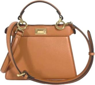 Fendi Pre-owned Peekaboo ISee U Petit - Dames - Vintage Handtas - Bruin - ONE Size - Leer - Vintage