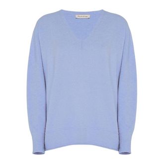 Manila Grace V-hals trui - Dames - Truien - Paars - Maat: XS Viscose