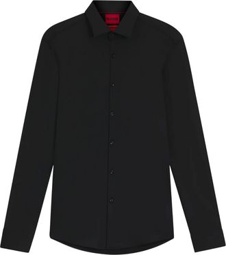 HUGO BOSS Hugo Heren Kenno Slim Overhemd (Zwart)