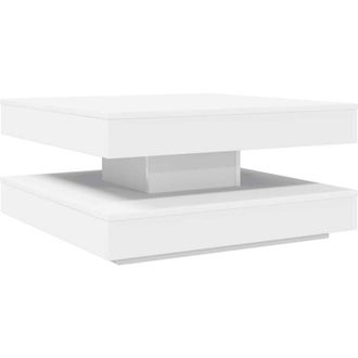 vidaXL Mesa De Centro Giratoria 360 Grados Blanco 70x70x34,5 Cm Vidaxl