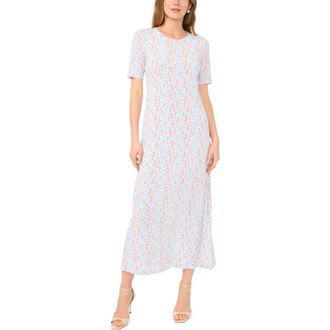 Vince Camuto Floral Print Maxi Dress in Dew Blue at Nordstrom, Size X-Small