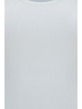 Max Mara Womens Tank Top Ribbed Jersey Viscose White T-Shirts & Jerseys