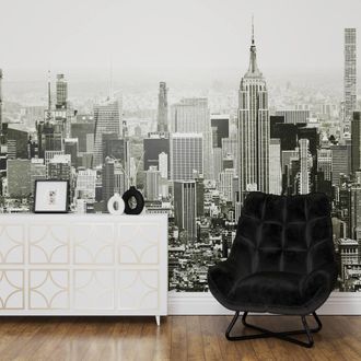 Superfresco Easy Empire Mono Print To Order 3m x 2.8m Mural in White