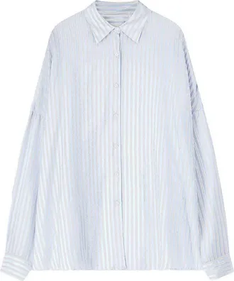 Dries Van Noten Casia Oversized Cocoon Striped Cupro Shirt
