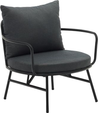 K Home Design Gartensessel Bramanto mit Armlehnen, Schwarz