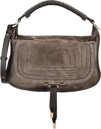 Chlo&eacute; Marcie Suede Leather Shoulder Bag