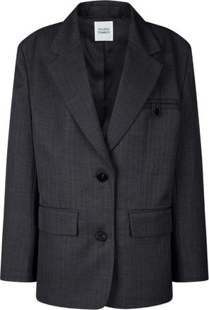 STUDIO TOMBOY pinstripe single-breasted blazer - Grey