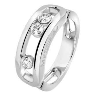Messika Move 18k White Gold Diamond Ring, Size 50