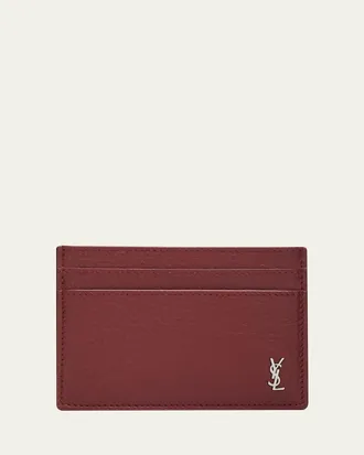 Saint Laurent Mens Cassandre Leather Card Holder