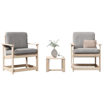vidaXL Juego De Muebles De Jard&iacute;n 3 Piezas Madera Maciza De Pino Vidaxl