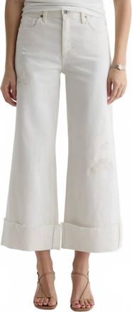AG - Adriano Goldschmied Saige Wide Leg Crop Jeans In Powder Mended